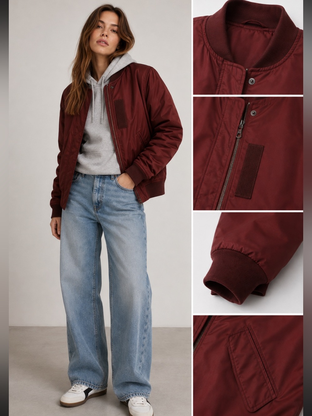 Abercrombie Fitch Dark Red Bomber Jacket